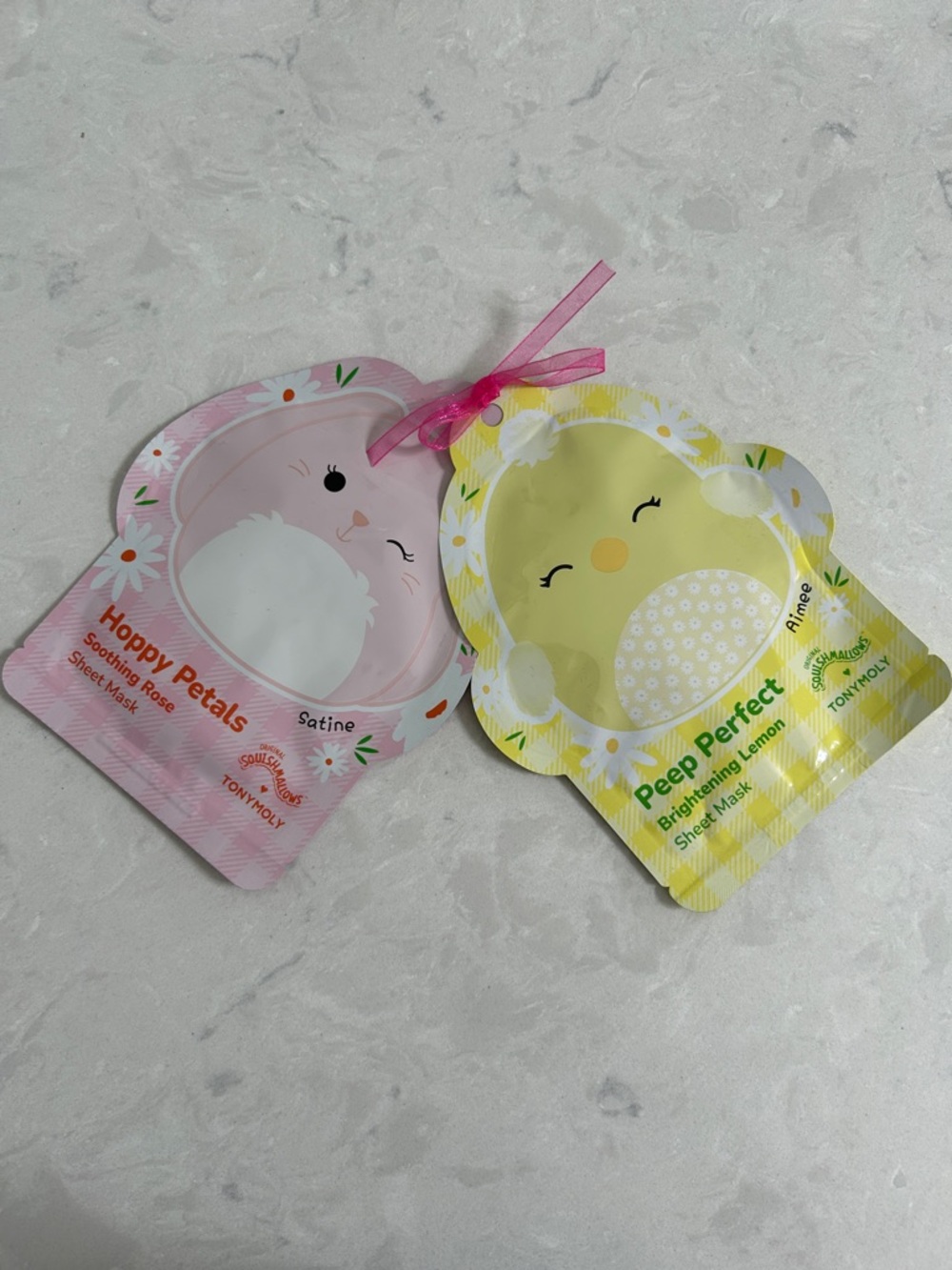 TONYMOLY Peep Perfect & Hoppy Petals Sheet Masks - Yellow & Pink